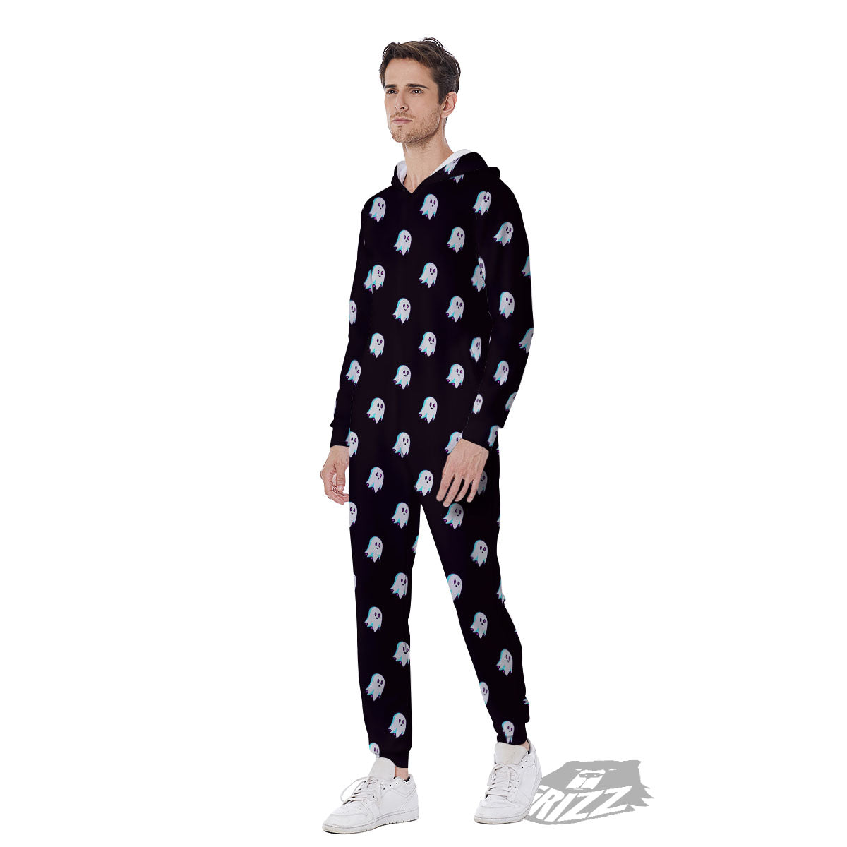 Halloween Ghost Little Print Pattern Men's Jumpsuit-grizzshop