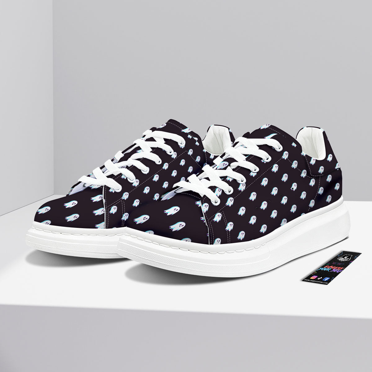 Halloween Ghost Little Print Pattern Platform Shoes-grizzshop