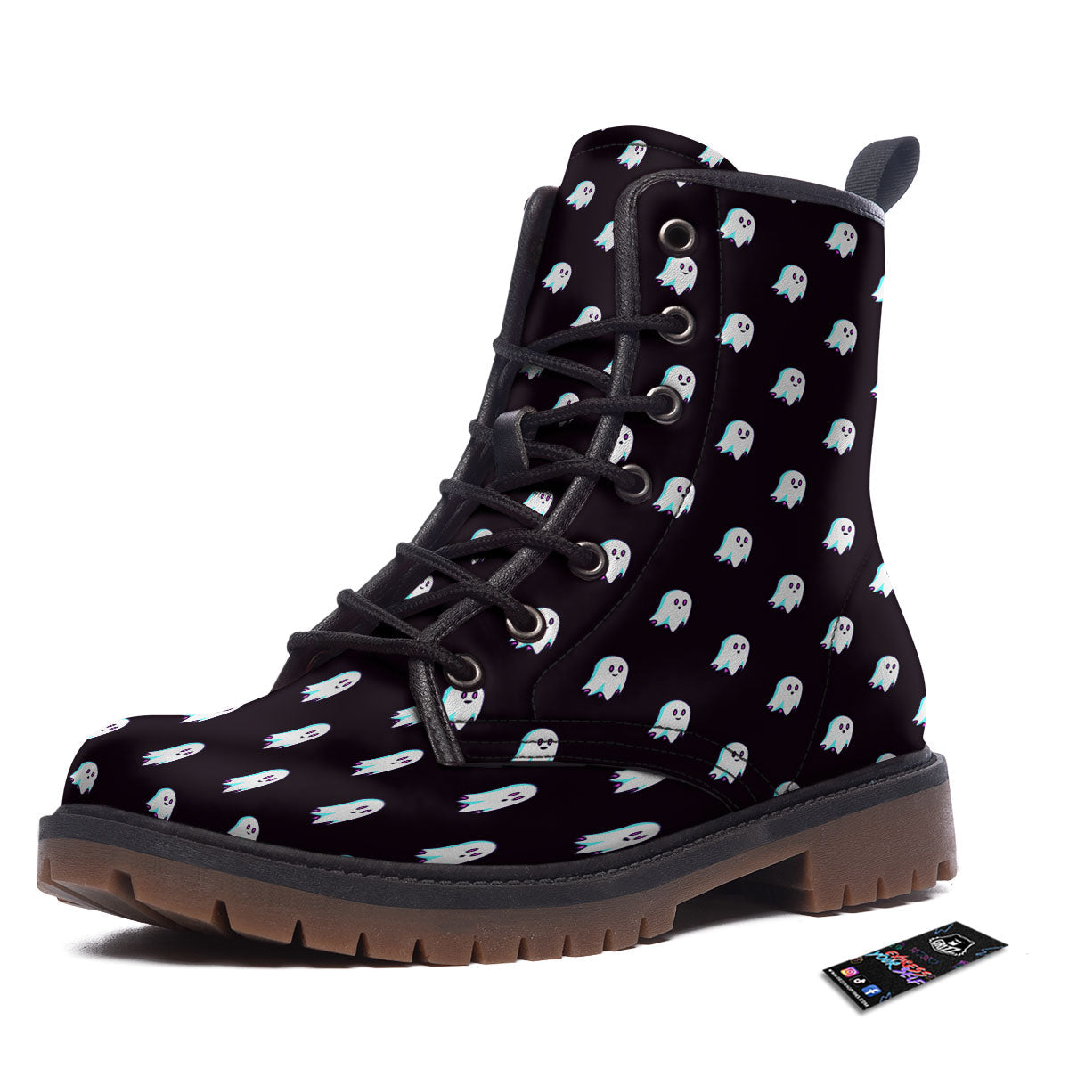 Halloween Ghost Little Print Pattern Work Boots-grizzshop