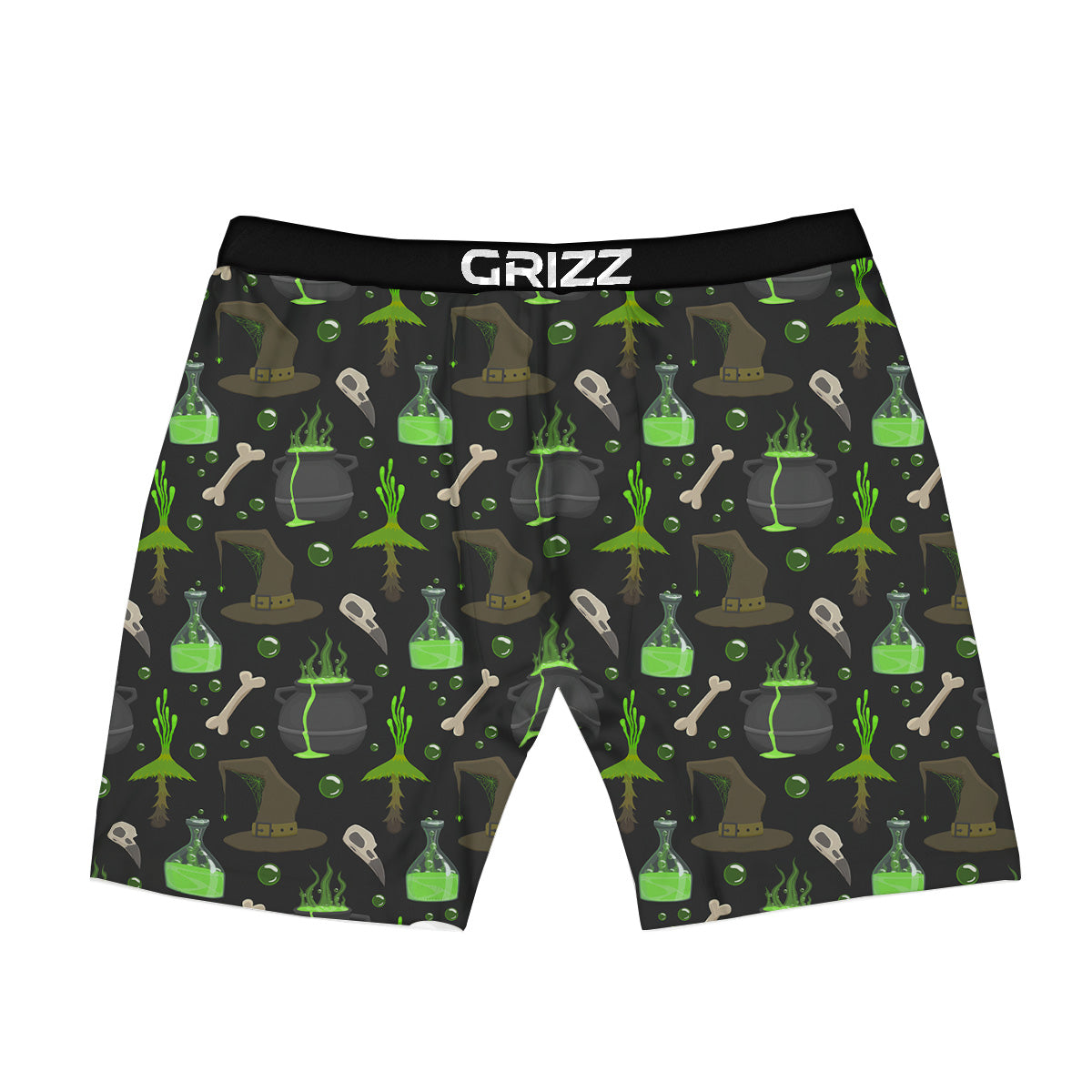 Halloween Green Poison Witch Print Pattern Boxer Briefs-grizzshop