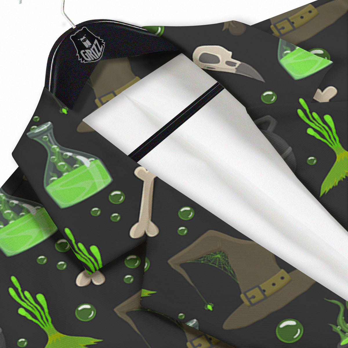 Halloween Green Poison Witch Print Pattern Men's Sport Coat-grizzshop