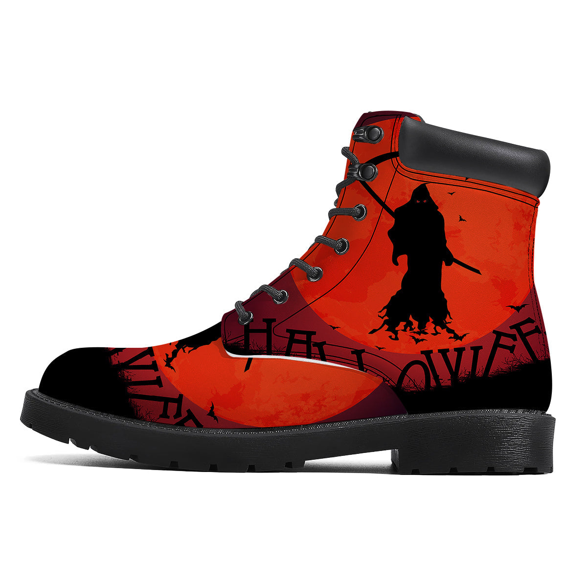 Halloween Grim Reaper Print Boots-grizzshop