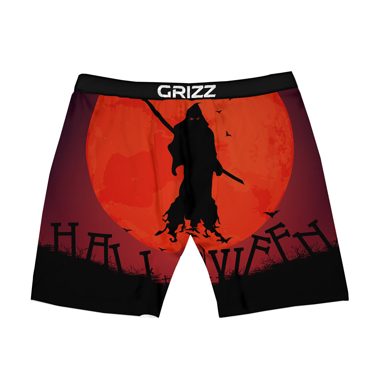 Halloween Grim Reaper Print Boxer Briefs-grizzshop