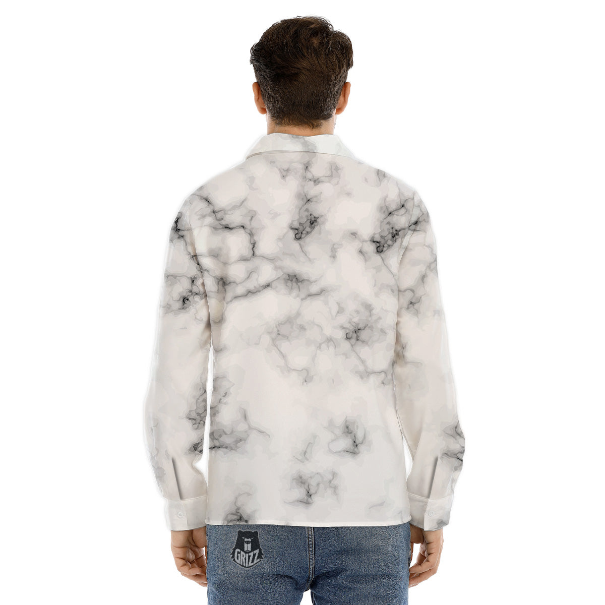 Halloween Grim Reaper Print Men's Dress Shirts-grizzshop