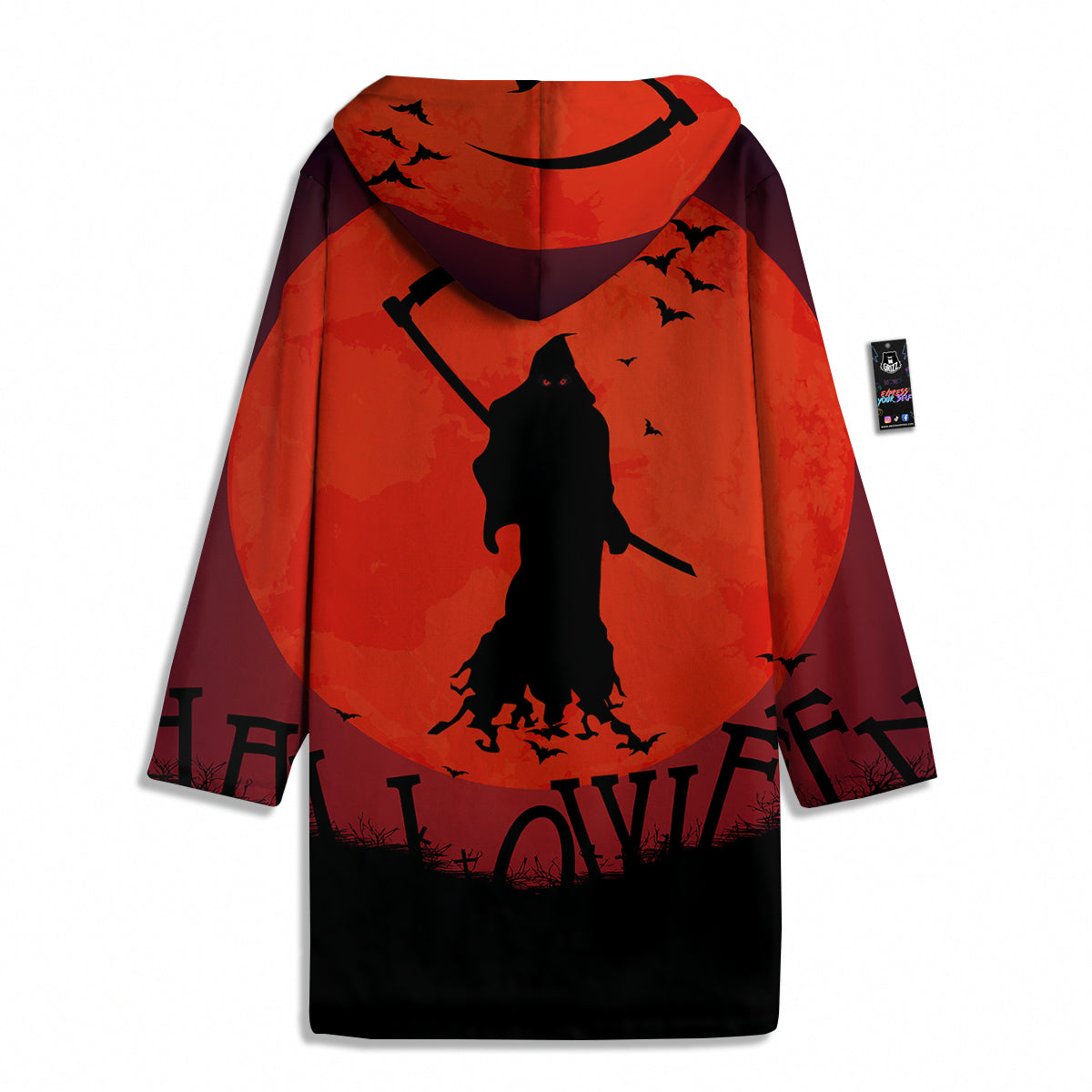 Halloween Grim Reaper Print Men's Windbreaker Jacket-grizzshop