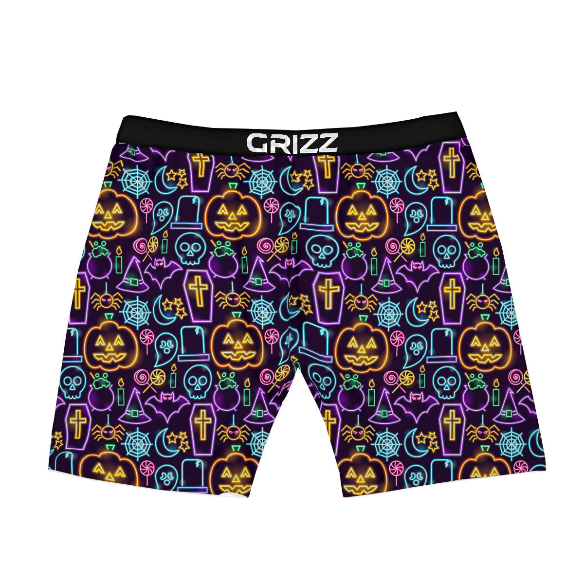 Halloween Neon Cute Print Pattern Boxer Briefs-grizzshop