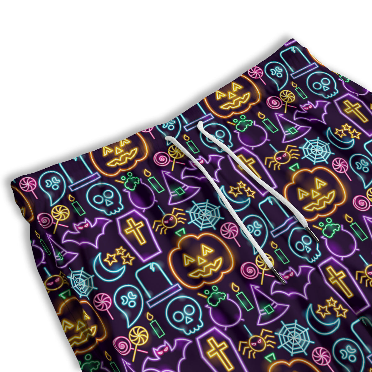 Halloween Neon Cute Print Pattern Men's Athletic Shorts