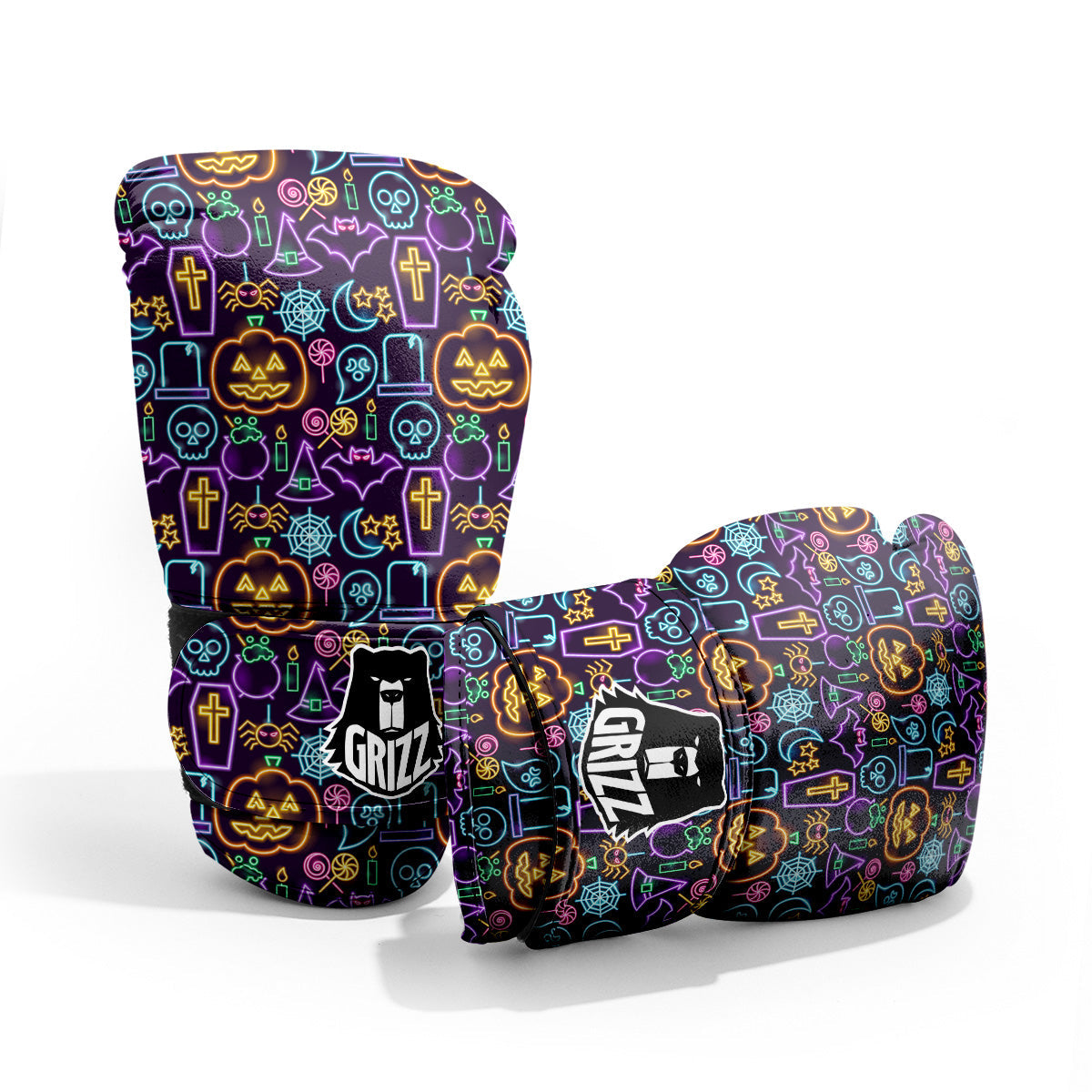 Halloween Neon Cute Print Pattern Pro Boxing Glove