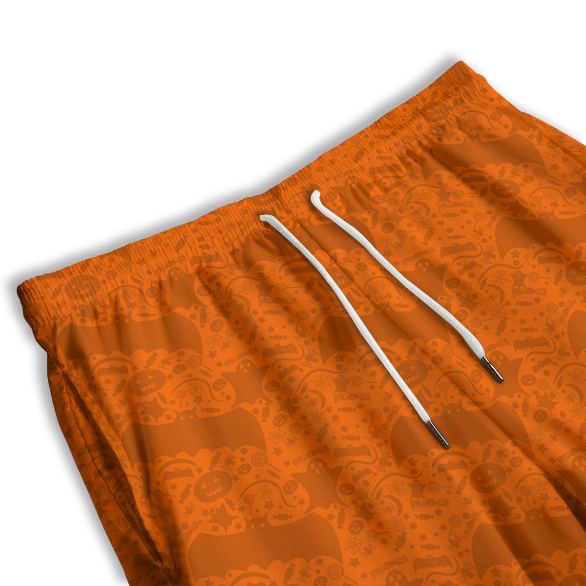 Halloween Orange Print Pattern Men's Athletic Shorts