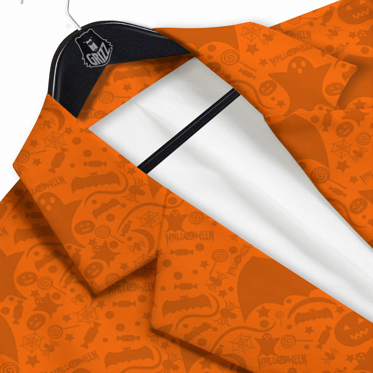 Halloween Orange Print Pattern Men's Sport Coat-grizzshop
