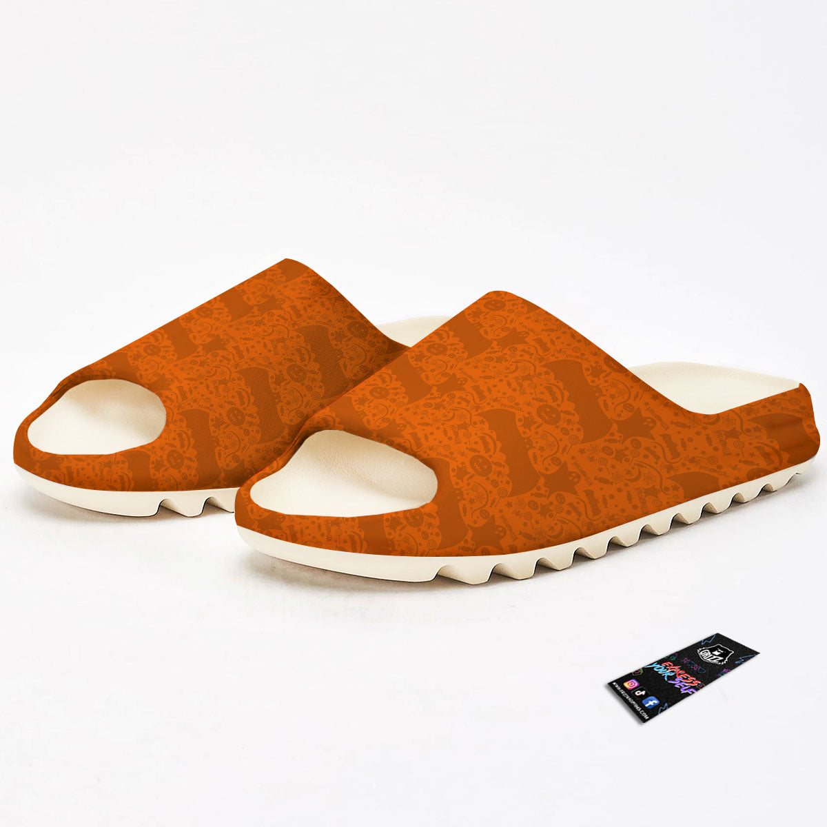 Halloween Orange Print Pattern Sandals-grizzshop