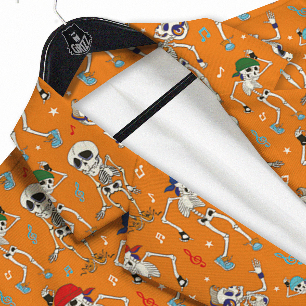 Halloween Party Orange Print Pattern Men's Sport Coat-grizzshop