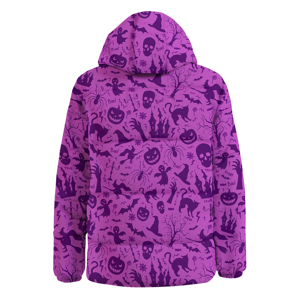 Halloween Purple Print Pattern Down Jacket-grizzshop