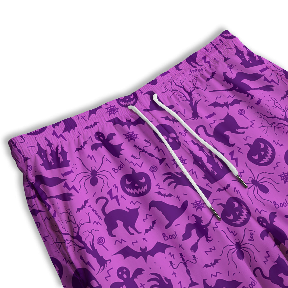 Halloween Purple Print Pattern Men's Athletic Shorts