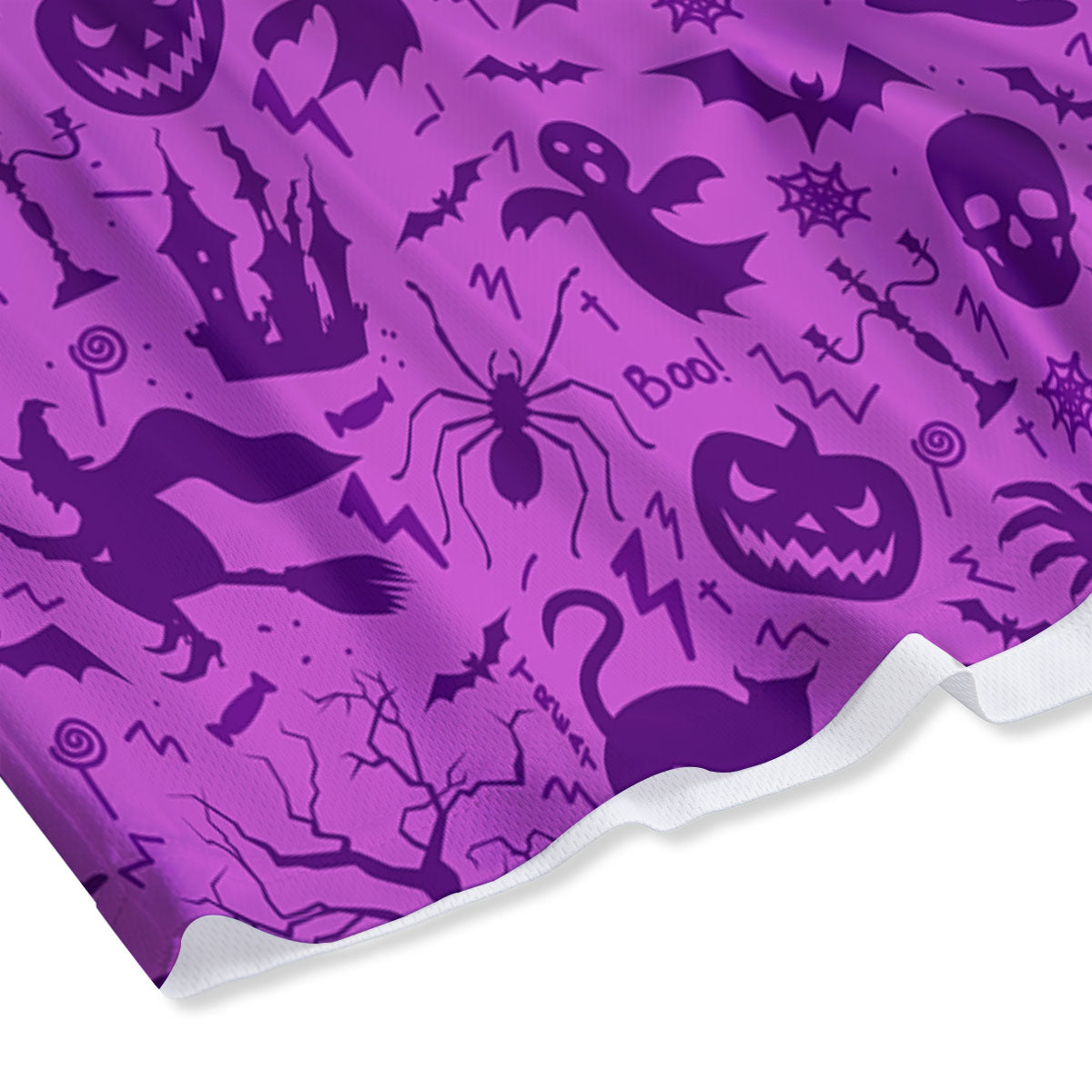 Halloween Purple Print Pattern Mesh Shorts