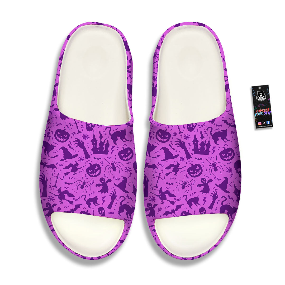 Halloween Purple Print Pattern Sandals-grizzshop