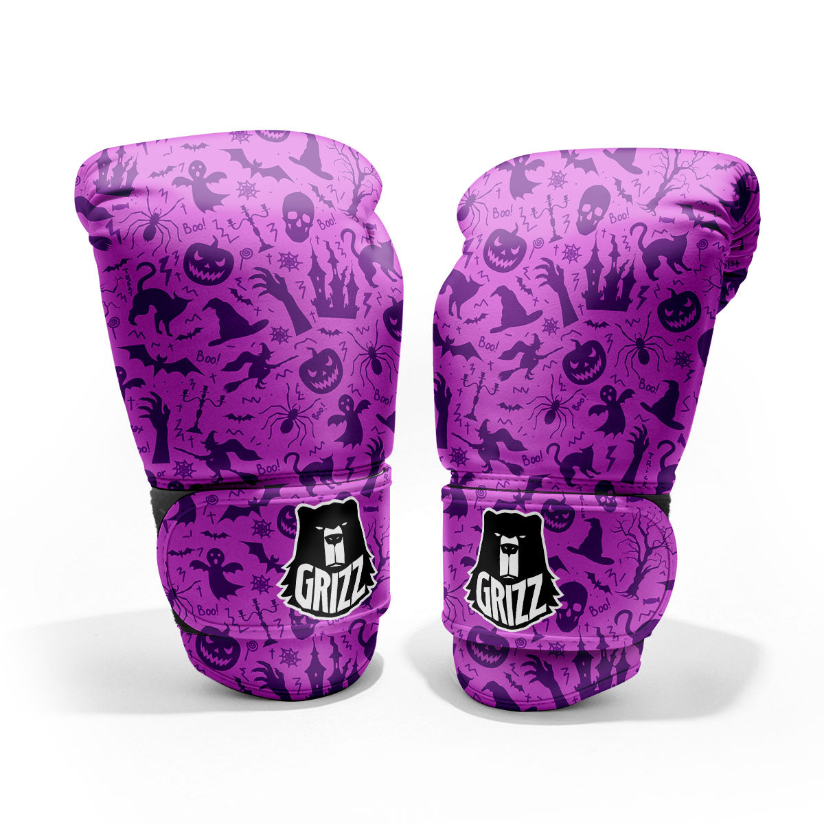 Halloween Purple Print Pattern Pro Boxing Glove