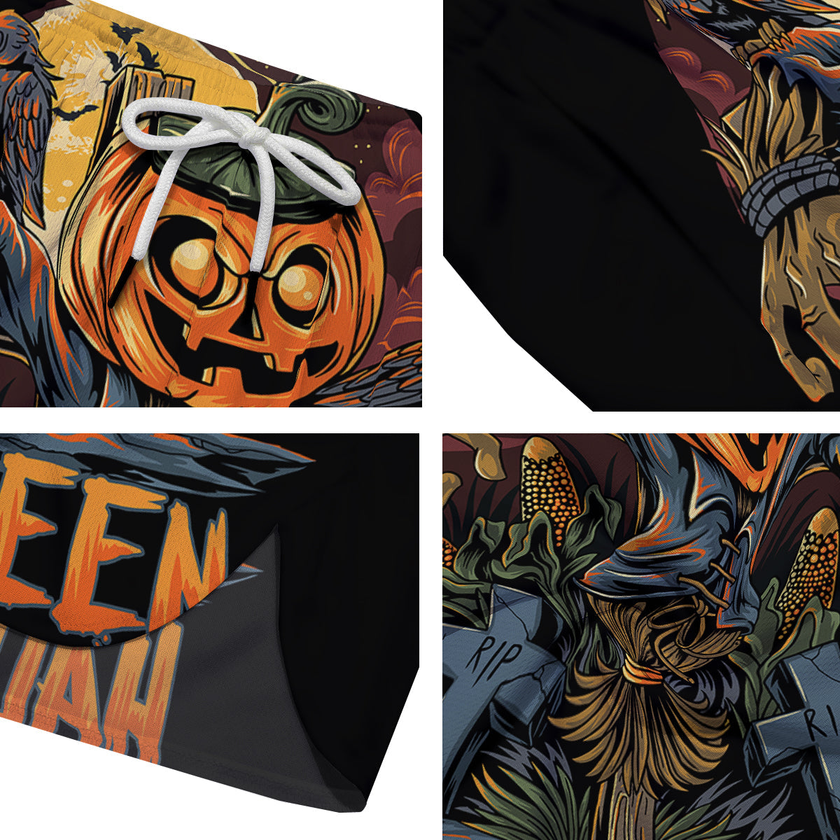 Halloween Scarecrow Print Men's Running Shorts-grizzshop