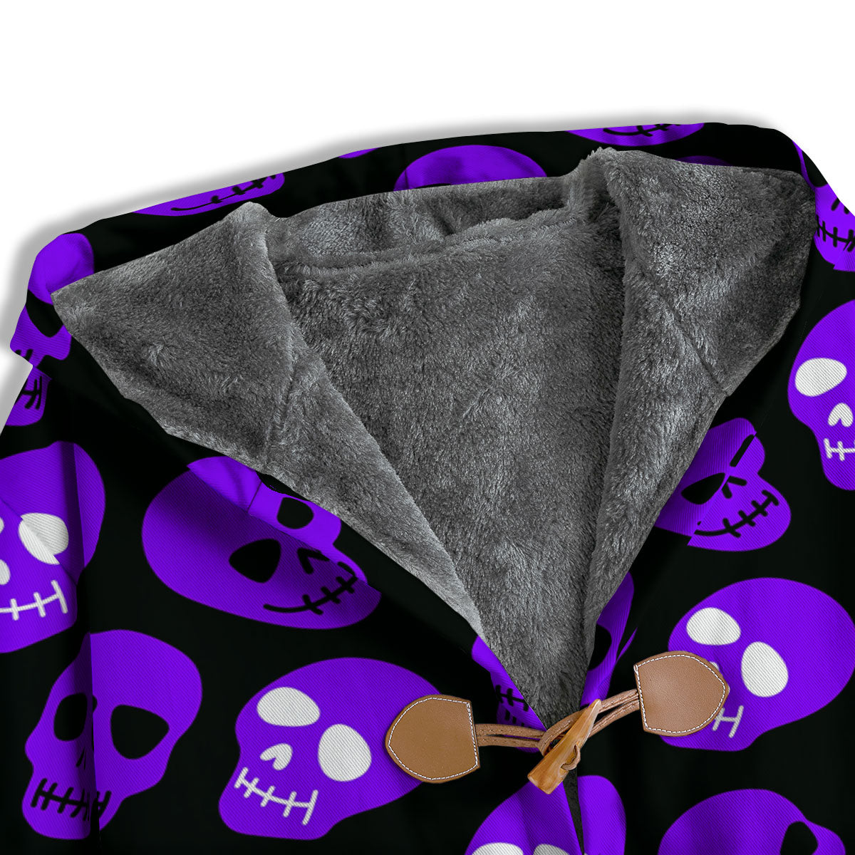 Halloween Skull Black And Purple Print Men's Windbreaker Jacket-grizzshop