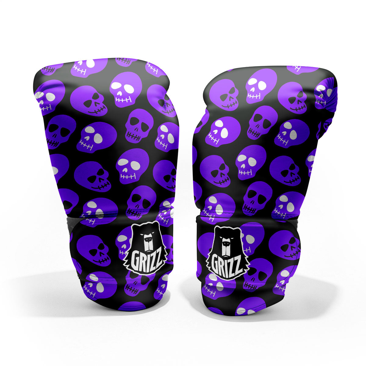 Halloween Skull Black And Purple Print Pro Boxing Glove