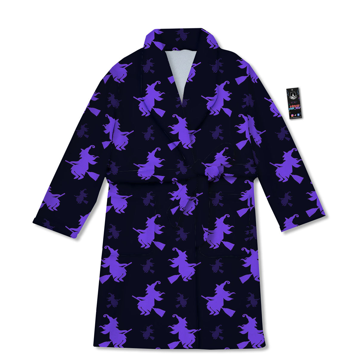 Halloween Witch Purple Print Pattern Bathrobe-grizzshop