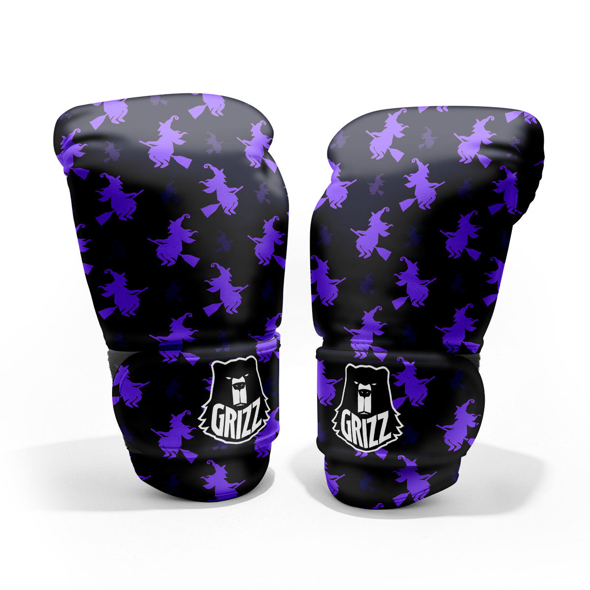 Halloween Witch Purple Print Pattern Pro Boxing Glove