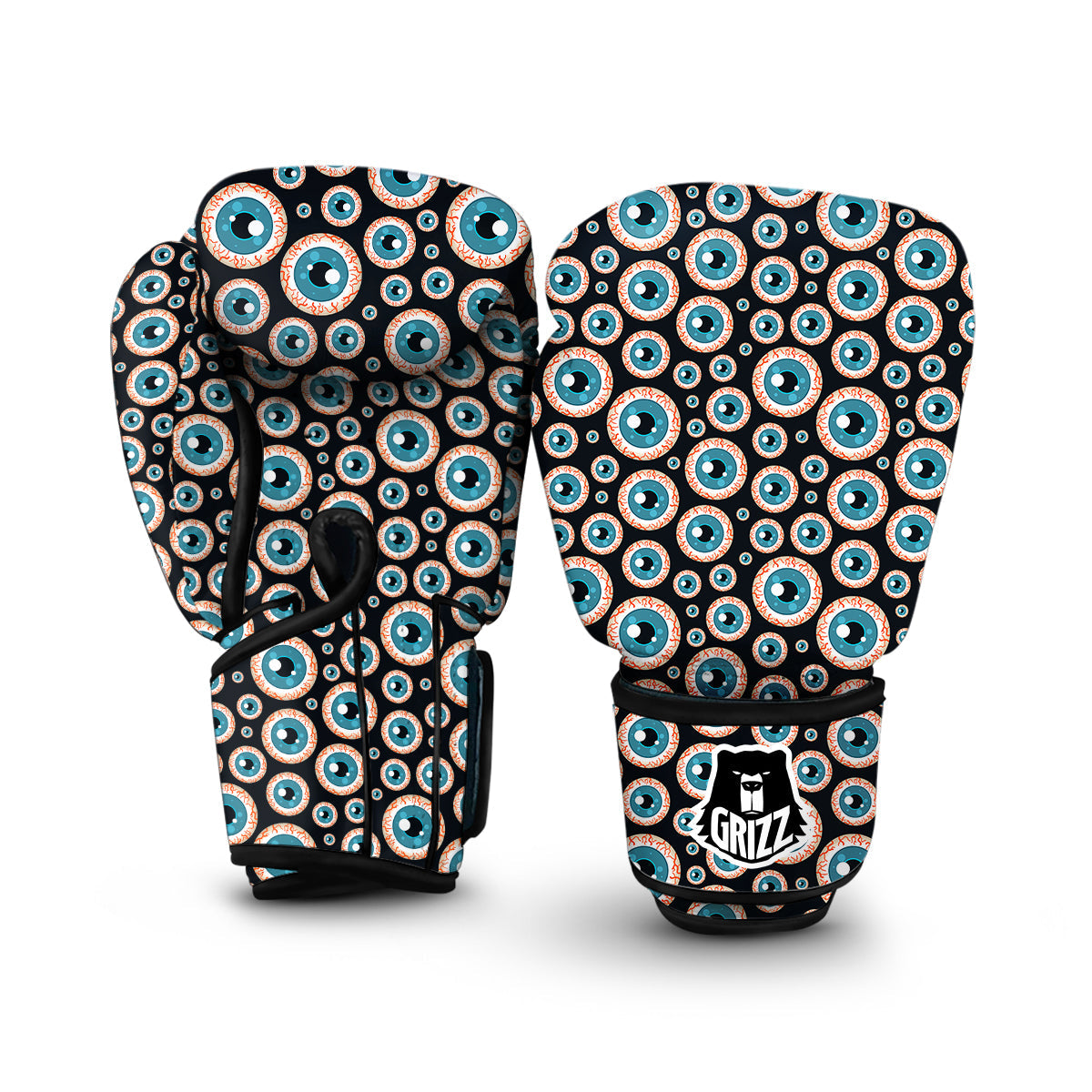 Halloween Zombie Eyes Pattern Print Boxing Gloves-grizzshop