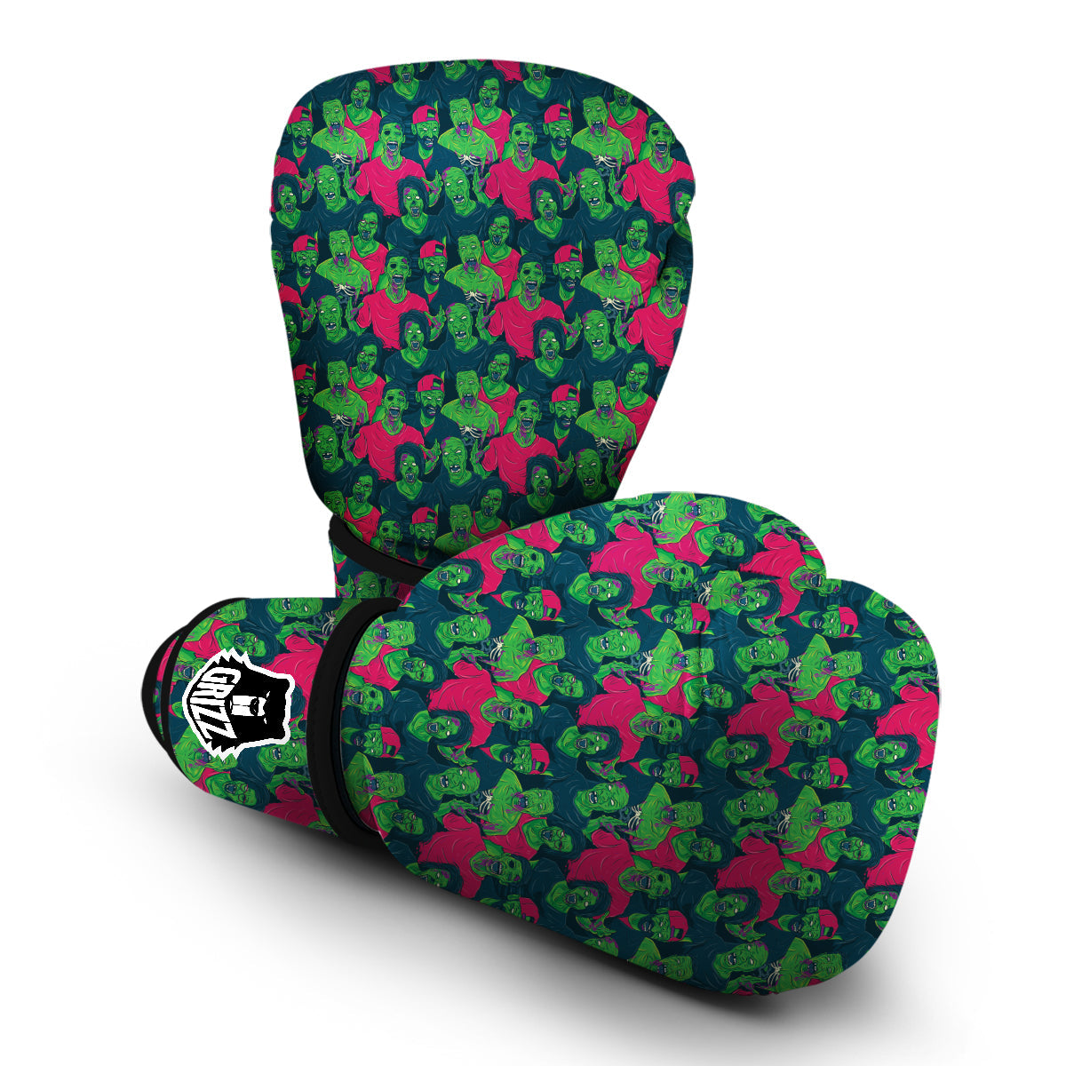 Halloween Zombie Pattern Print Boxing Gloves-grizzshop