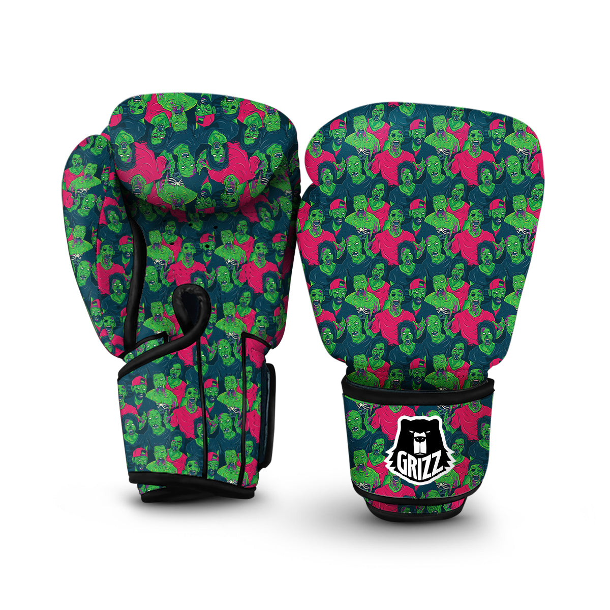 Halloween Zombie Pattern Print Boxing Gloves-grizzshop