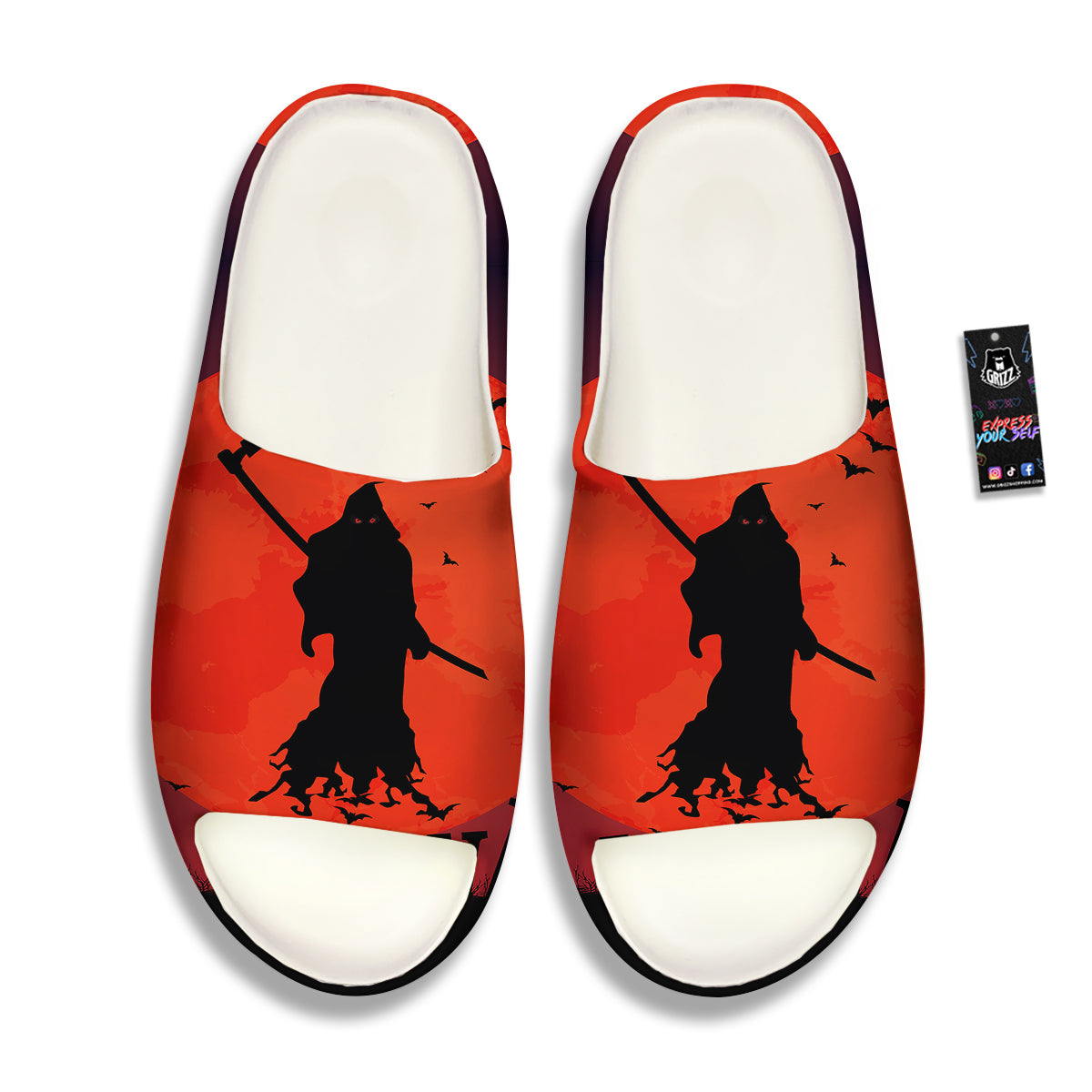 Halloween Grim Reaper Print Sandals-grizzshop