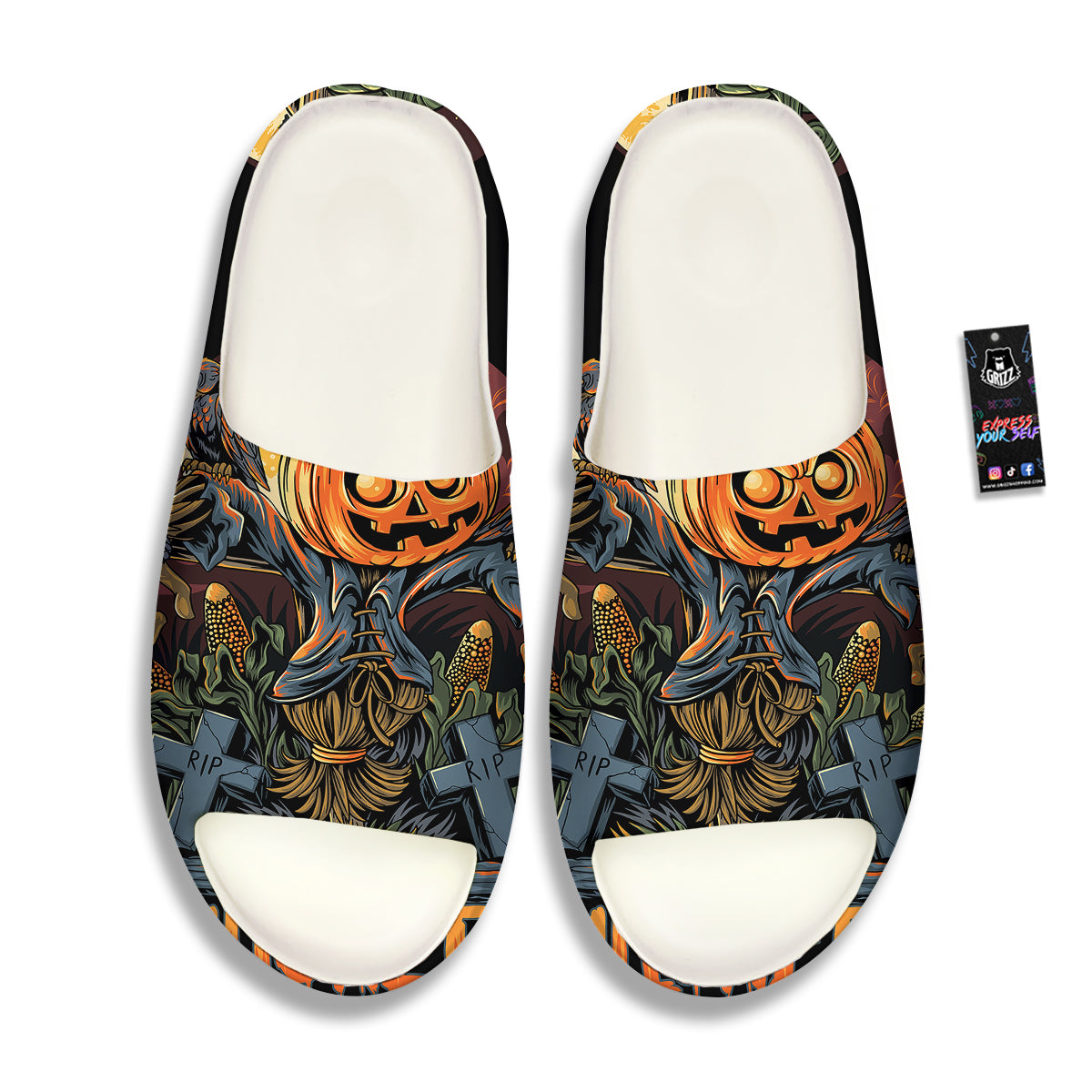 Halloween Scarecrow Print Sandals-grizzshop