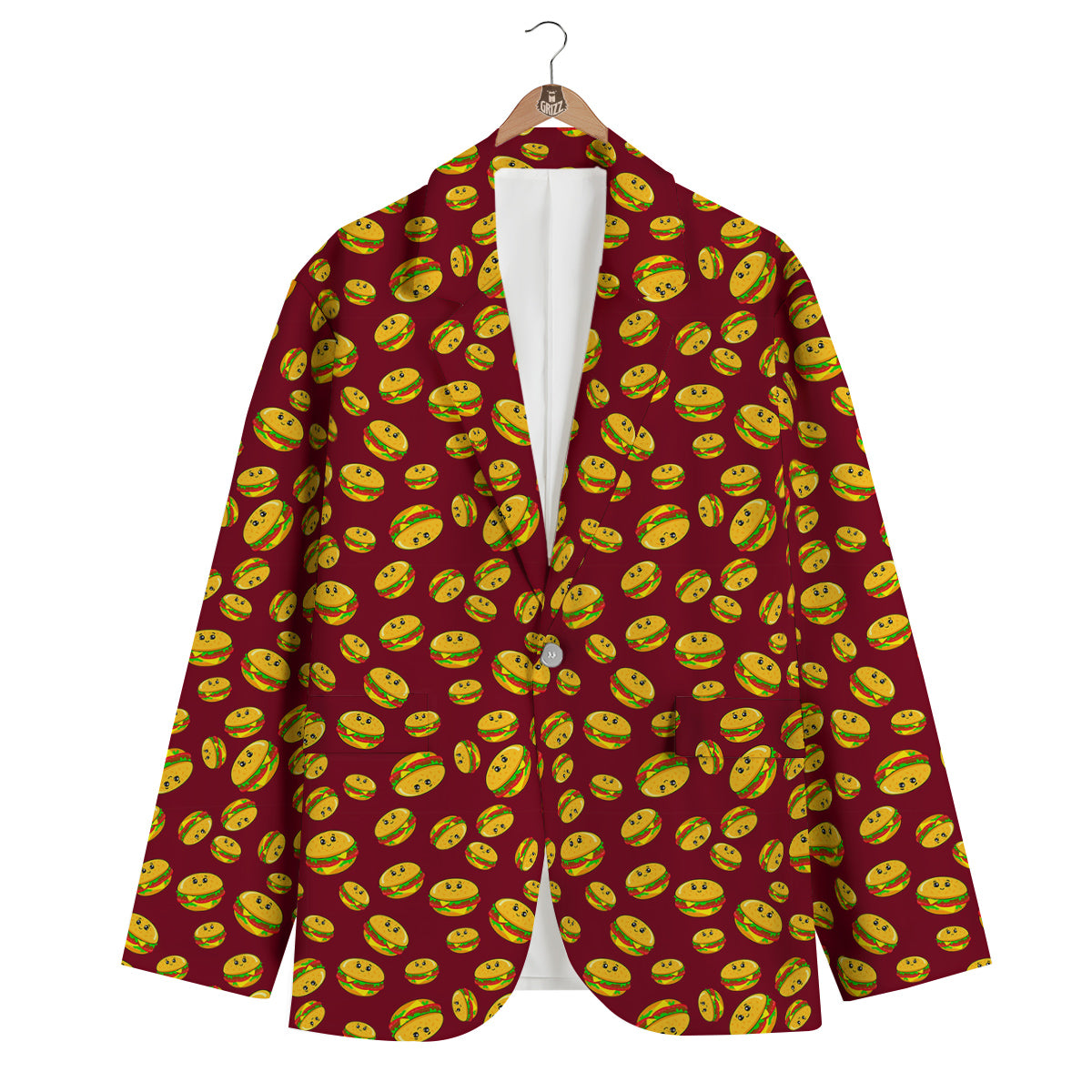 Hamburger Cute Print Pattern Men's Blazer-grizzshop