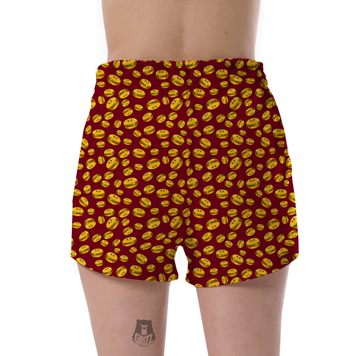Hamburger Cute Print Pattern Women's Shorts-grizzshop