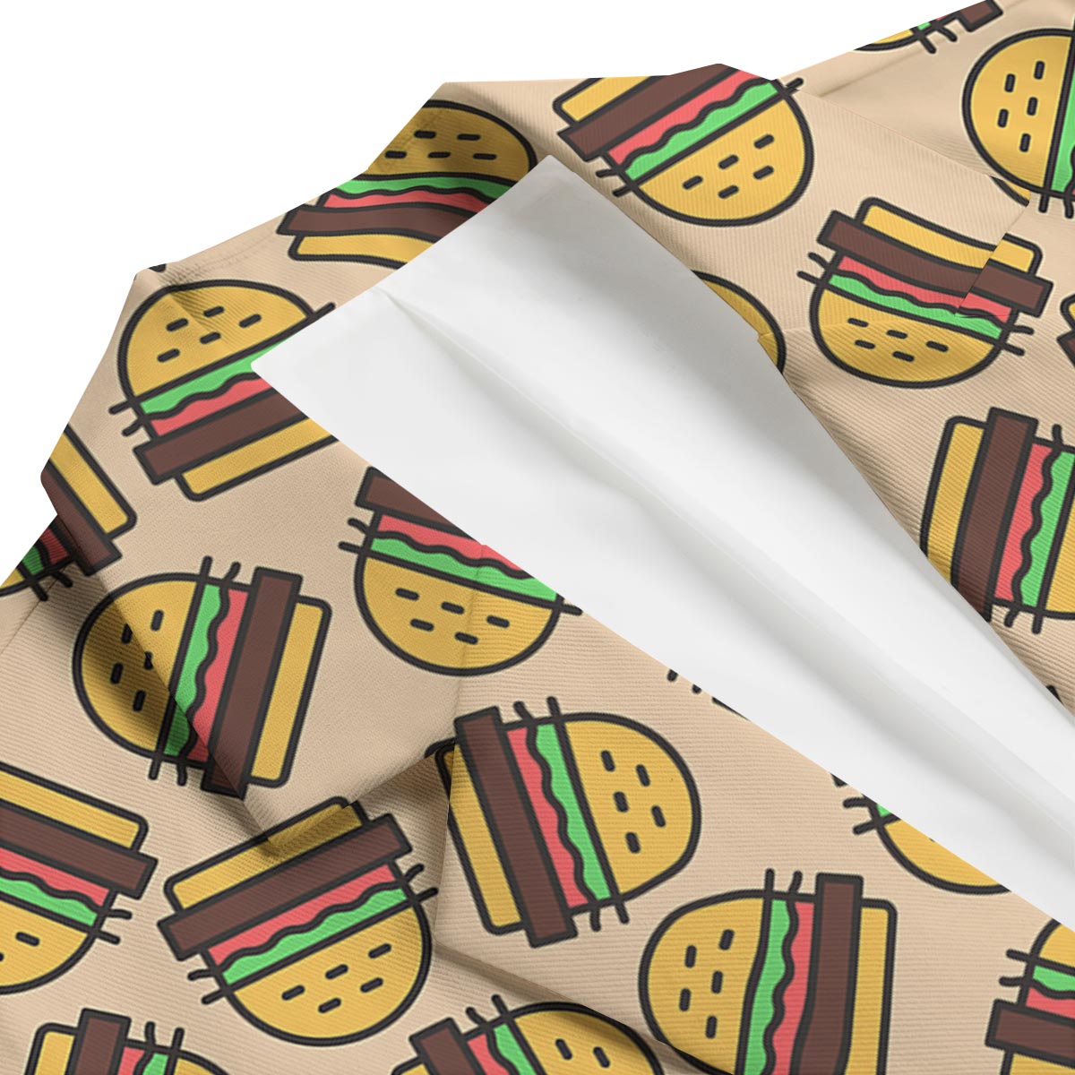 Hamburger Pattern Print Men's Blazer-grizzshop