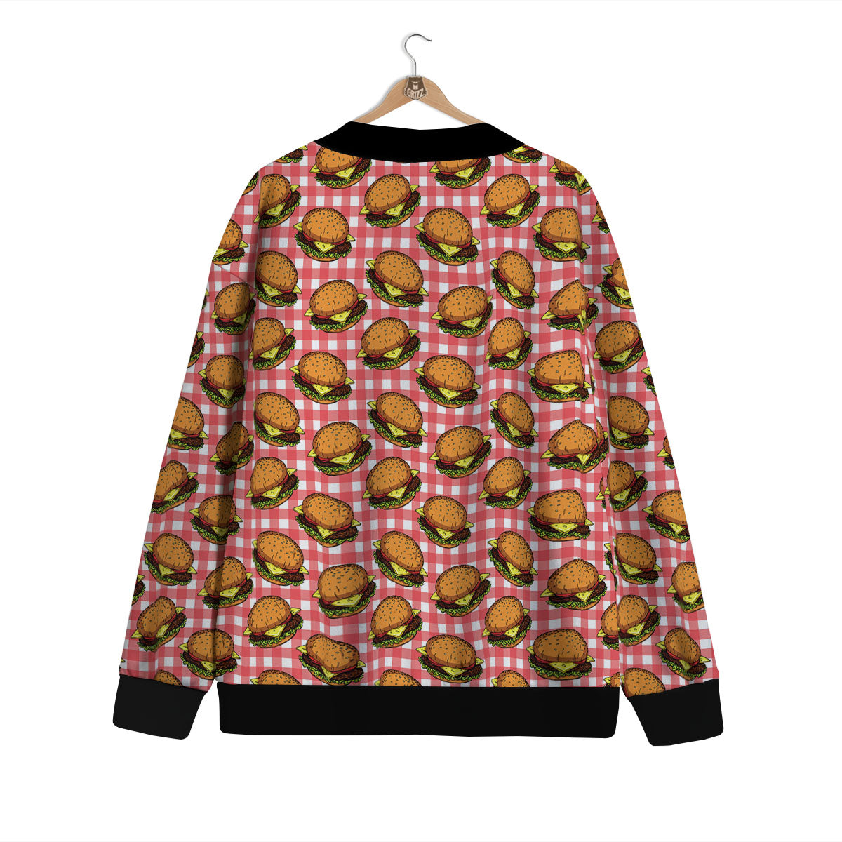 Hamburger Plaid Print Pattern Cardigan-grizzshop