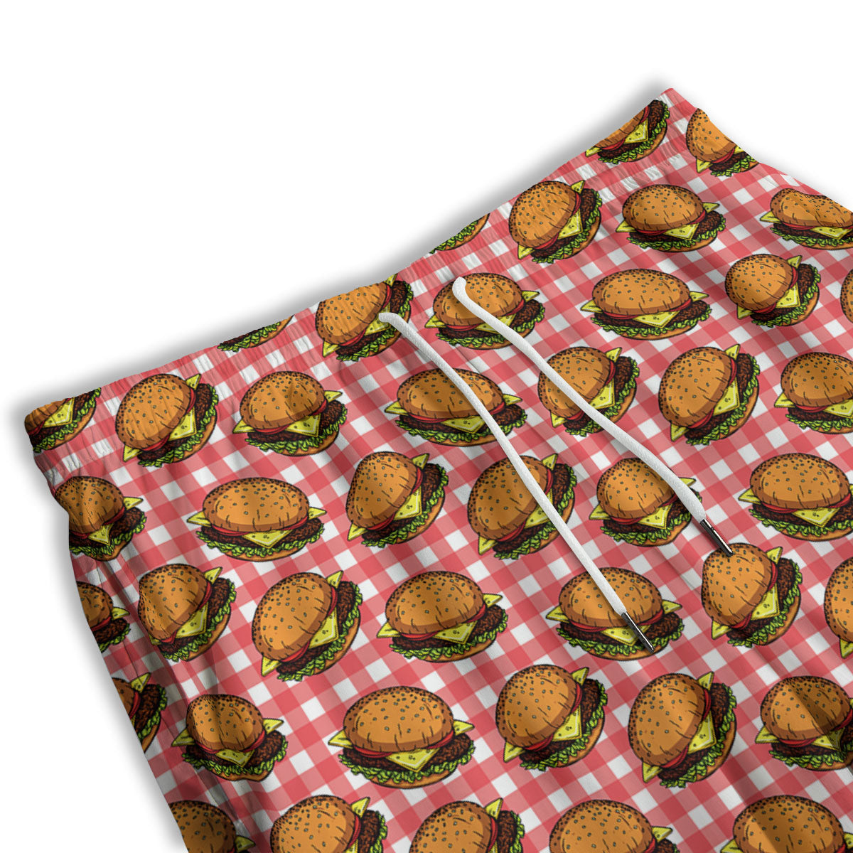 Hamburger Plaid Print Pattern Men's Athletic Shorts