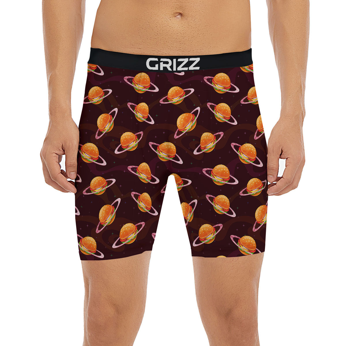 Hamburger Planet Print Pattern Boxer Briefs-grizzshop