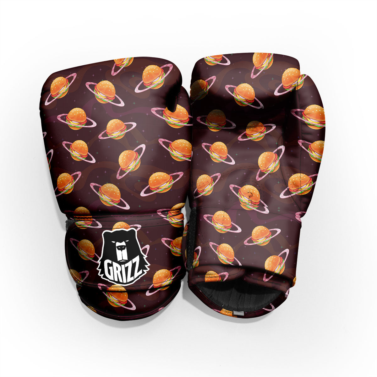 Hamburger Planet Print Pattern Sparring Gloves-grizzshop