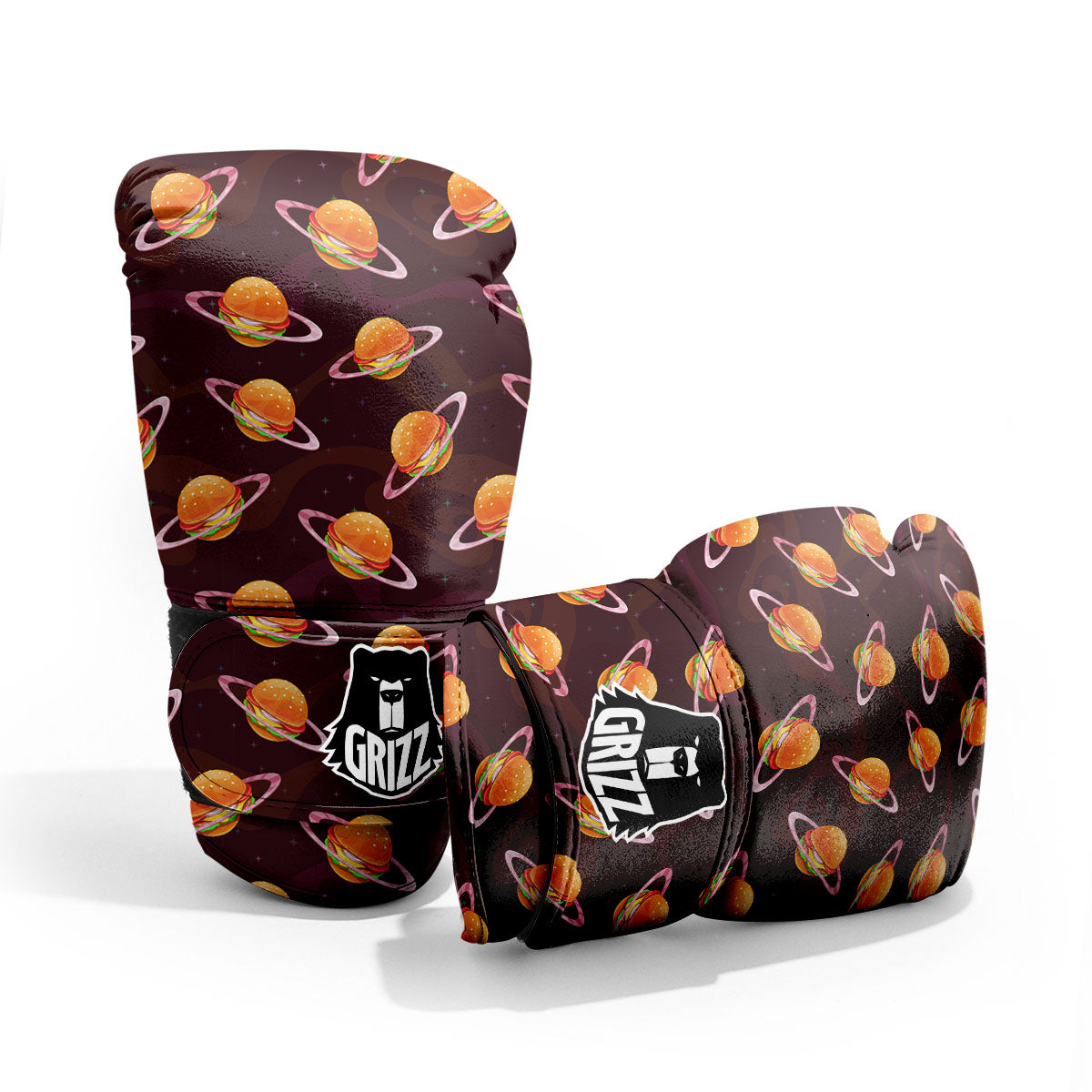 Hamburger Planet Print Pattern Sparring Gloves-grizzshop