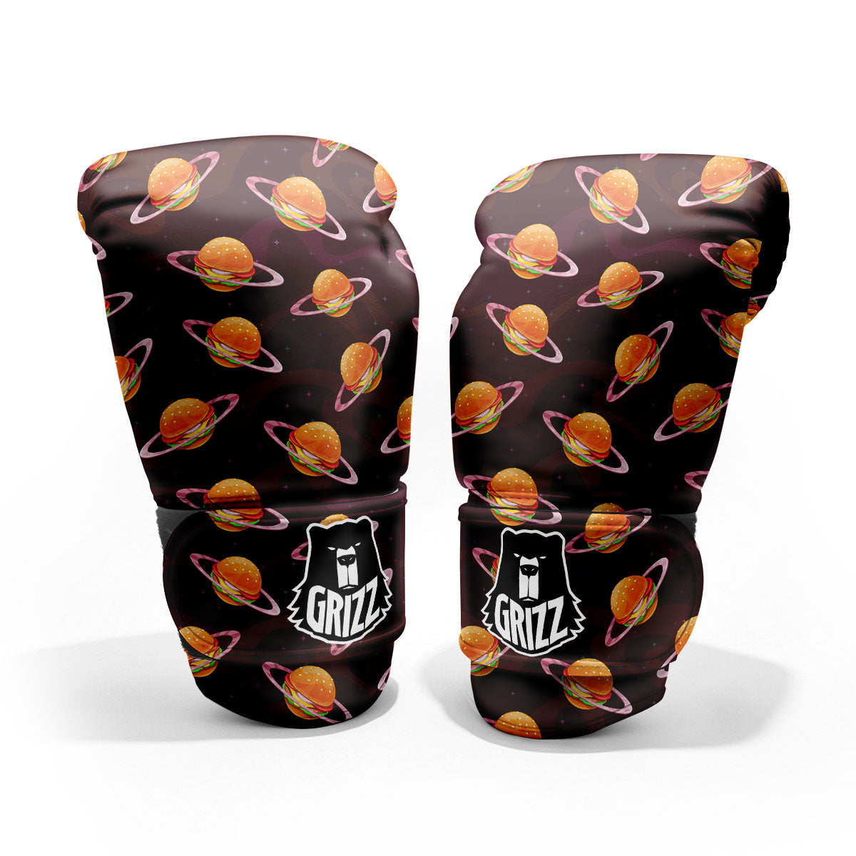 Hamburger Planet Print Pattern Sparring Gloves-grizzshop