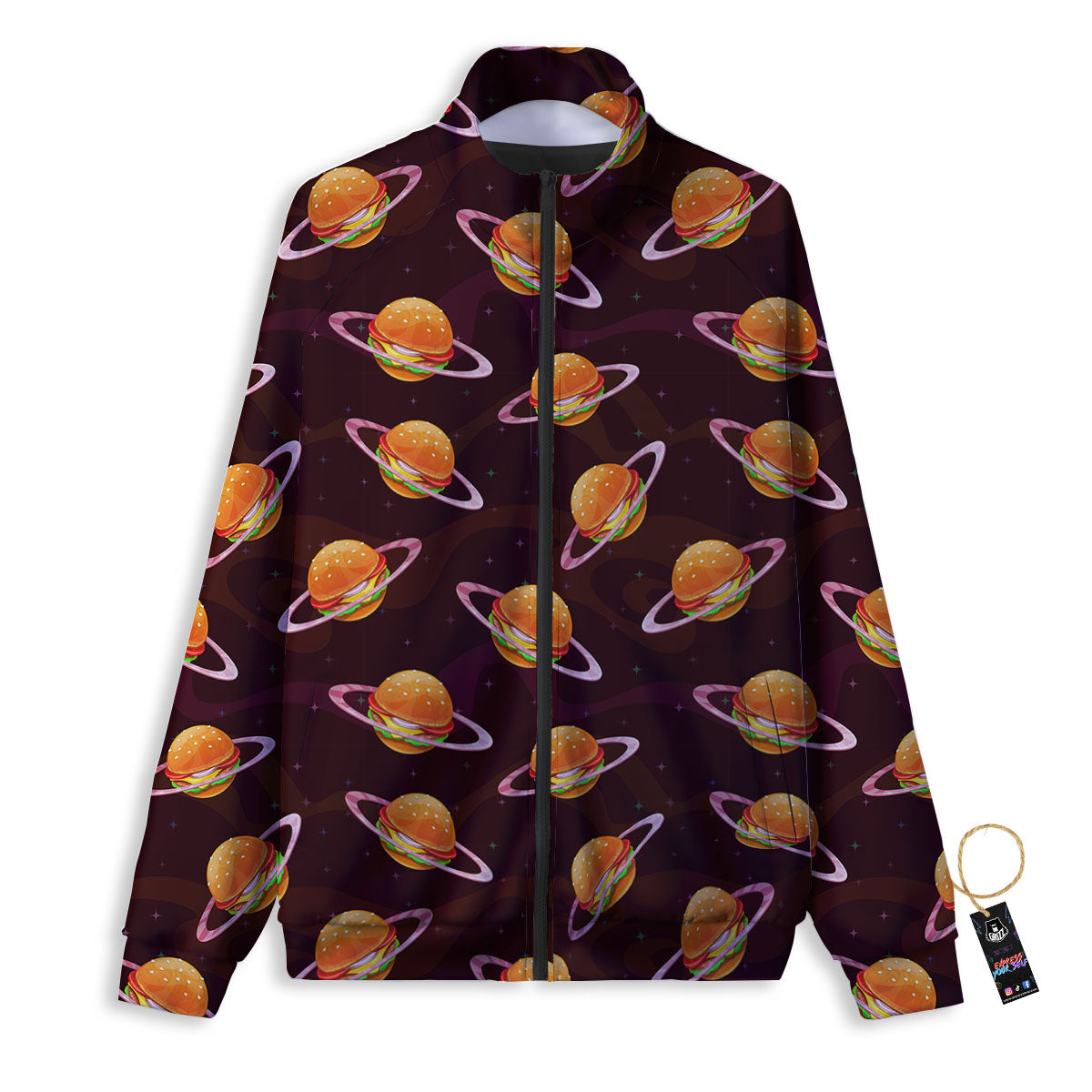 Hamburger Planet Print Pattern Track Jacket-grizzshop