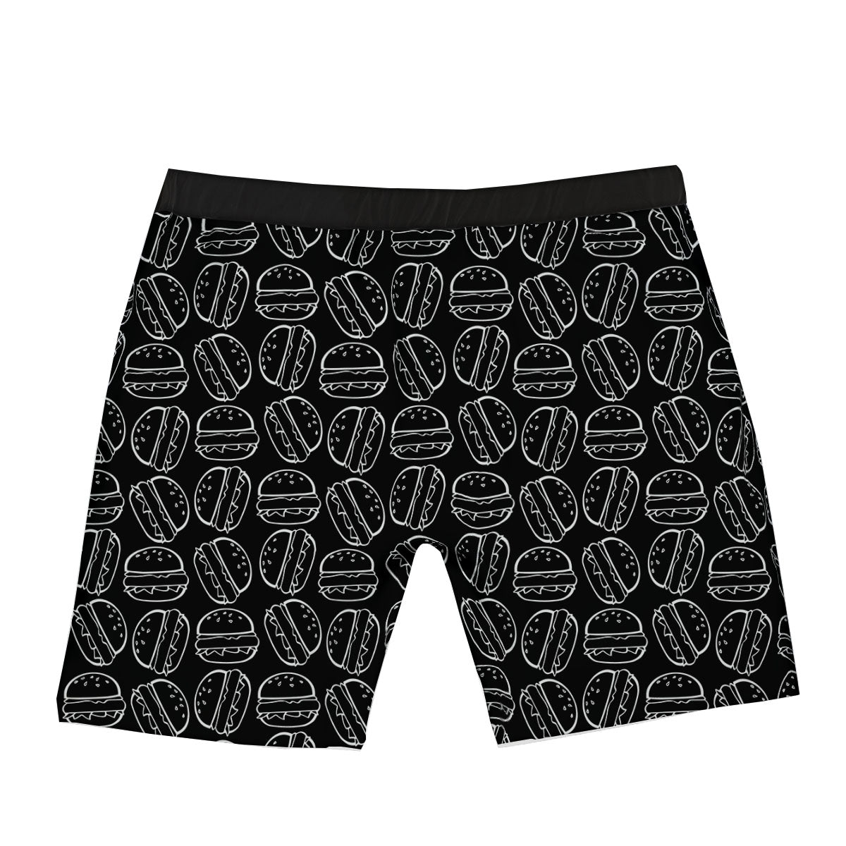 Hamburger White And Black Print Boxer Briefs-grizzshop