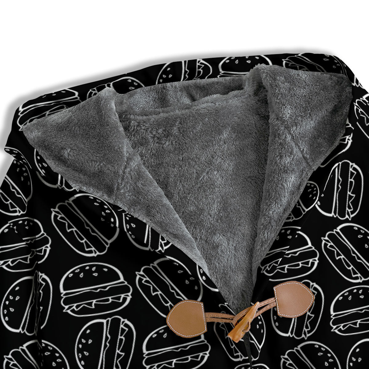 Hamburger White And Black Print Men's Windbreaker Jacket-grizzshop
