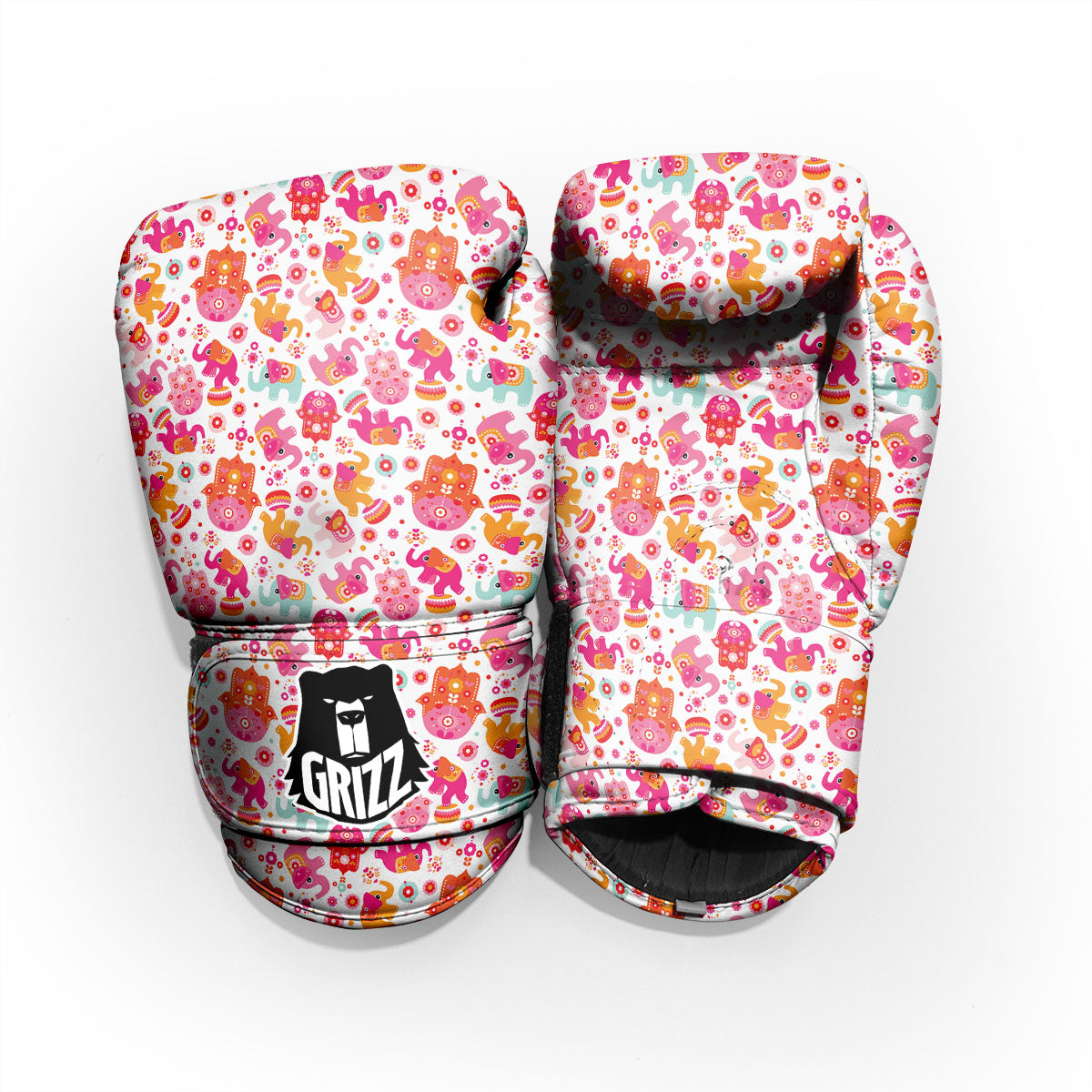 Hamsa And Girly Elephant Print Pattern Pro Boxing Glove