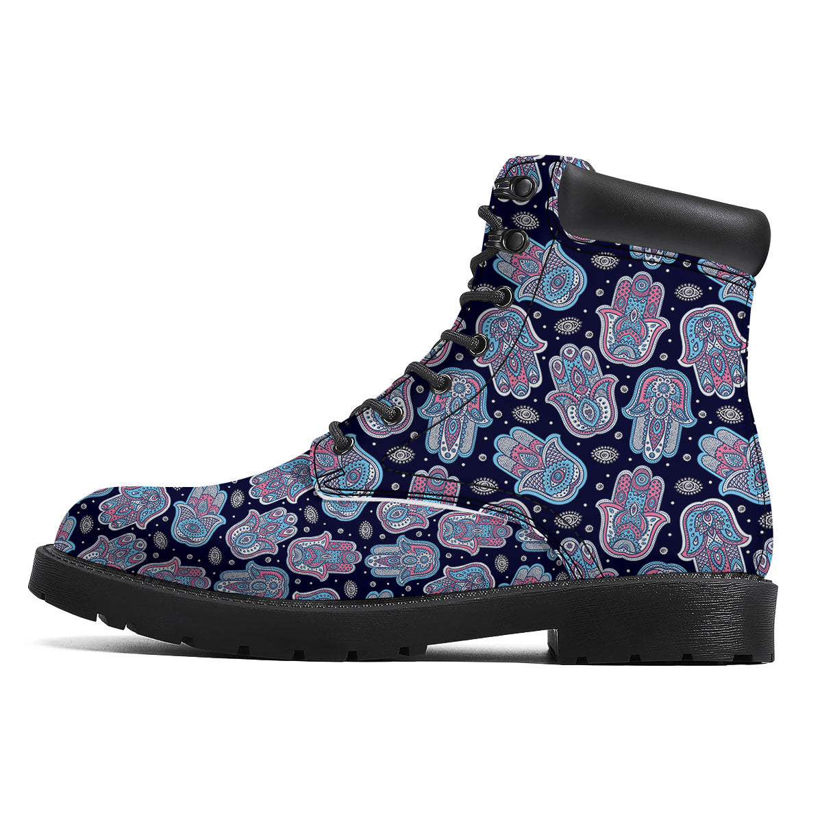 Hamsa Boho Print Pattern Boots-grizzshop