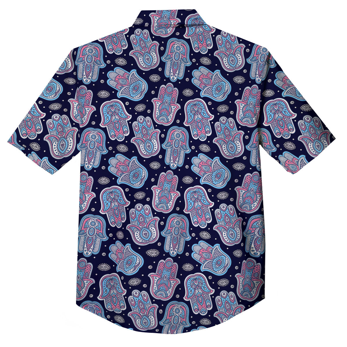 Hamsa Boho Print Pattern Button Up Shirt-grizzshop