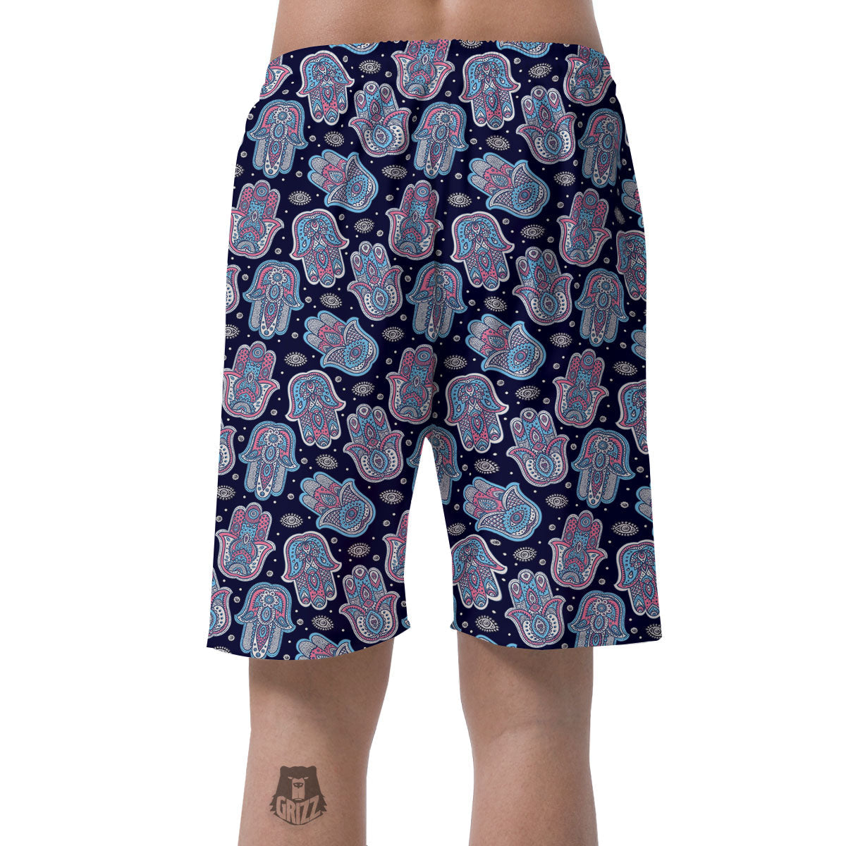 Hamsa Boho Print Pattern Men's Shorts-grizzshop