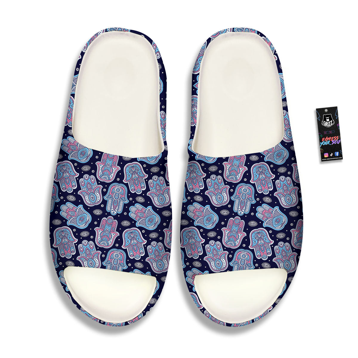 Hamsa Boho Print Pattern Sandals-grizzshop