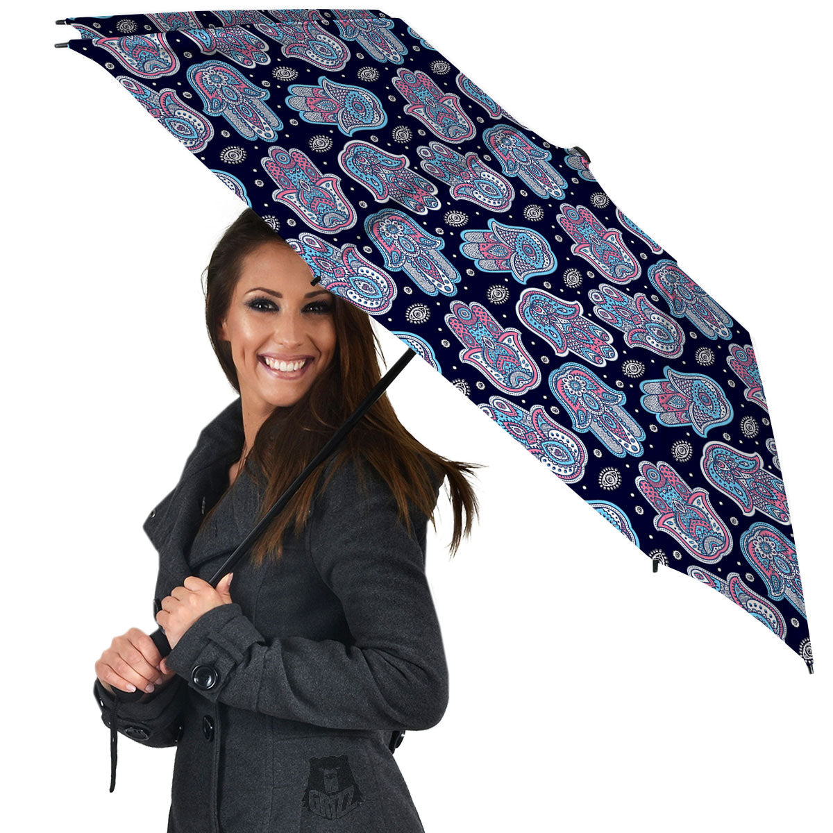 Hamsa Boho Print Pattern Umbrella-grizzshop