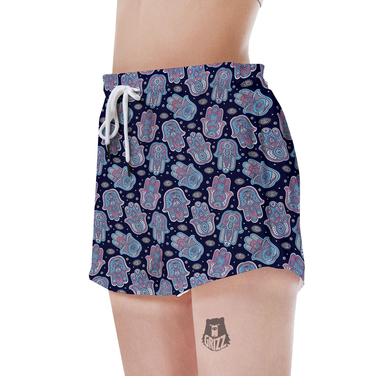 Hamsa Boho Print Pattern Women's Shorts-grizzshop